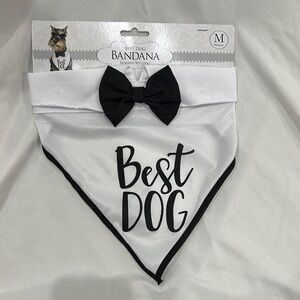 Amscan White & Black "Best Dog" Bandana with Bow
